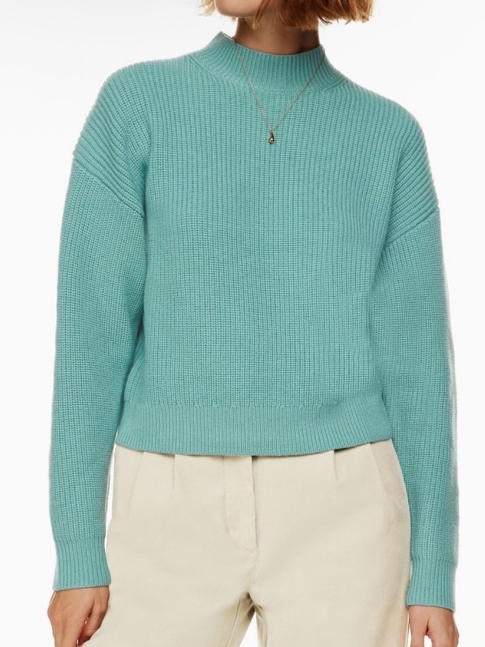 Wilfred seafoam blue Cropped Turtleneck Sweater
